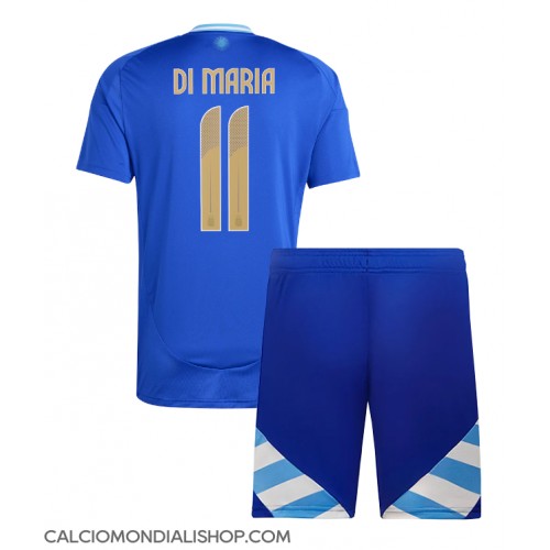 Maglie da calcio Argentina Angel Di Maria #11 Seconda Maglia Bambino Copa America 2024 Manica Corta (+ Pantaloni corti)